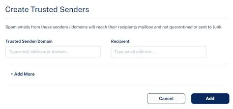 Accepting Emails from Trusted Senders