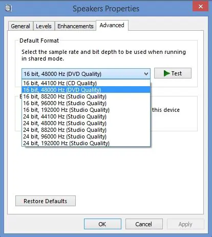 Audio format compatibility