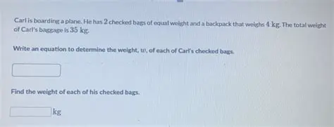 Calculating the Total Weight of the Bags