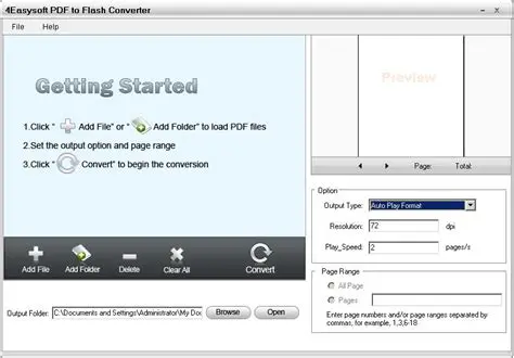 Converting PDF file to SWF format
