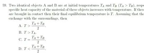 Cooling Two Objects with Different Initial Temperatures