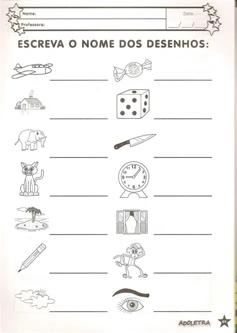 Desenhos para Aprender a Ler e Escrever