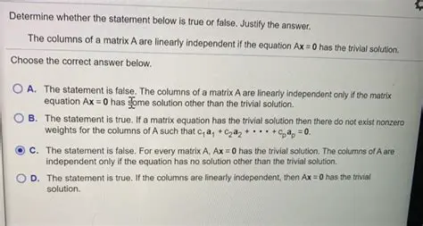 Determining the True Statement