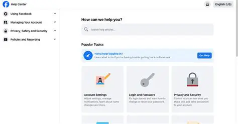 Facebook Help Center Website
