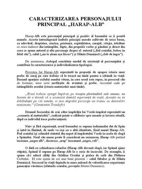 Identificarea personajului principal