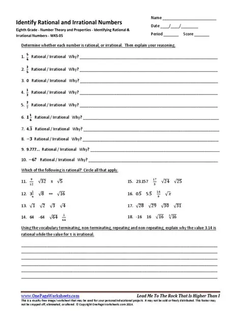 Identifying Rational Numbers