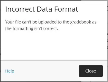 Incorrect data file format