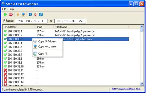 Key Features of SterJo Fast IP Scanner