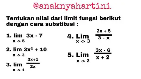 Mencari Nilai Limit dengan Metode Substitusi