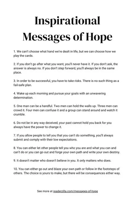 Message of Hope and Awareness