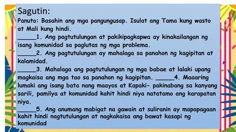 Mga katangian ng pagtutulungan