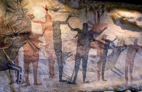 Pintura rupestre de um ser humano