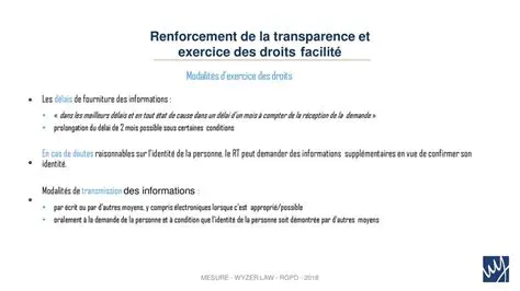 Renforcement de la transparence