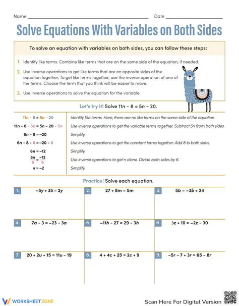 Solving Linear Equations with Variables on Both Sides