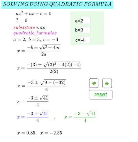 The Coefficients of the Quadratic Equation