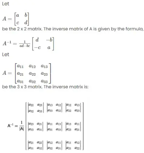 The Formula for the Inverse of a 2x2 Matrix