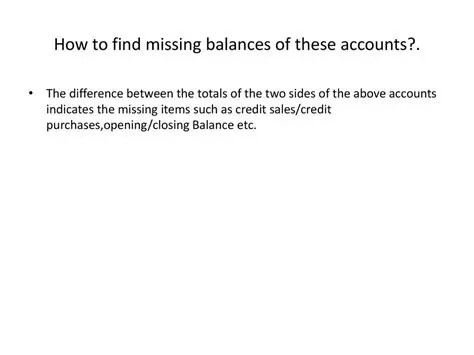 The Problem with Missing Balances