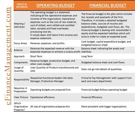 Types of Operational Budgets