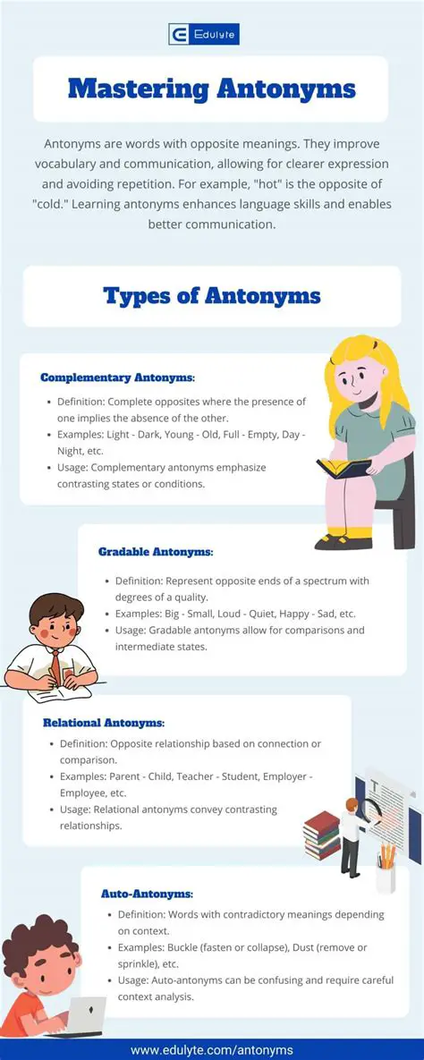 Use antonyms to contrast ideas